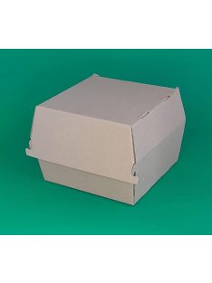   Kartonová krabica na hamburger, hnedá, bez potlaču. 12,5 cm × 12,5 cm  × 9 cm